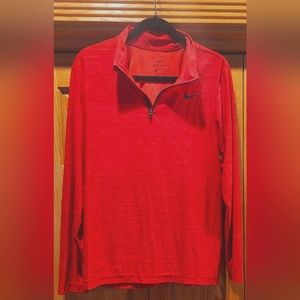 Nike Dri Fit Red Half Zip Sz S